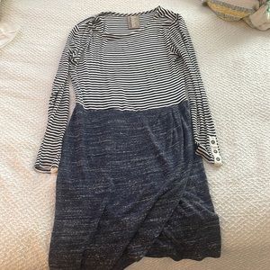Dolan long sleeve striped dress size S